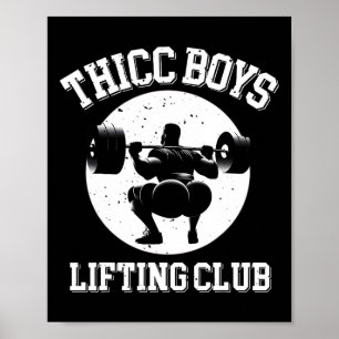 Thicc Boys Lyftande Klubb Funny Gym Manar Squat Bo Poster