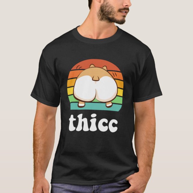 Thicc Corgi Extra Thick Dogs Cute Workout Lifting T Shirt (Framsida)