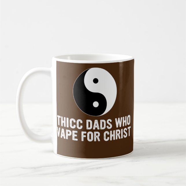 Thicc Pappor som vapar efter Kristus Far-dagen Kaffemugg (Vänster)