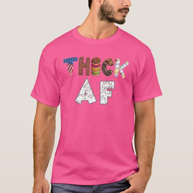 Thick Af Donut Fitness Weightlyftande Gym T Shirt (Framsida)