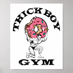 Thick Boy Gym Klubb Distress Retro Old school Bod Poster