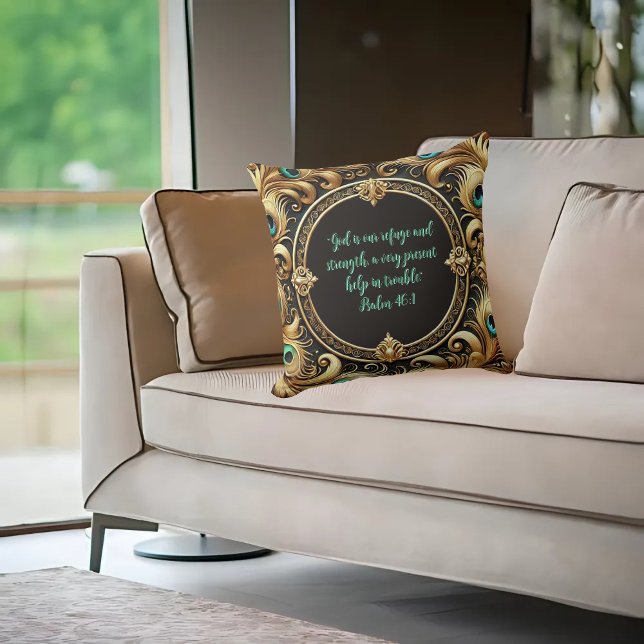 Thick Peacock Feather Ram Anpassade Kudde (Skapare uppladdad)