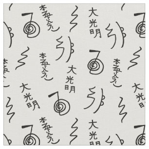 Thick Reiki Symbols Mönster - Reiki Healing Fabri Tyg