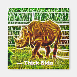 Thick Skin Rhino Teckning Magnet
