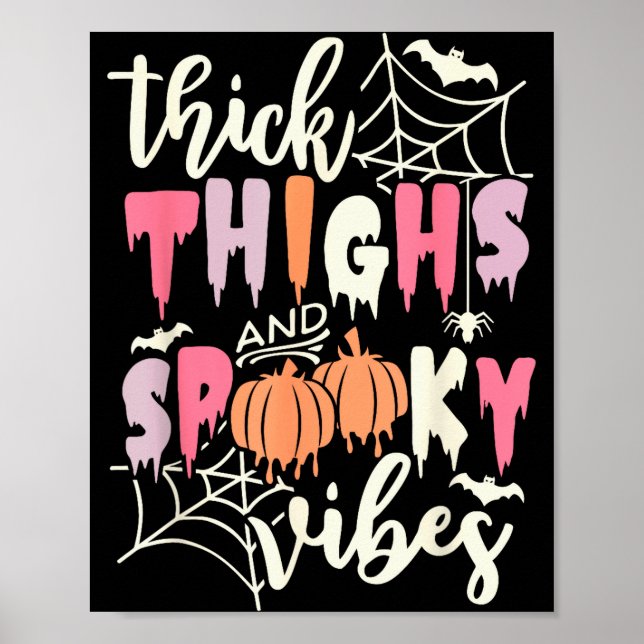 Thick Thighs And Soky Vibes Retro Groovy Halloween Poster (Framsidan)