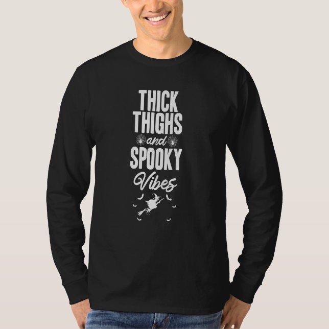 Thick Thighs And Spooky Vibes Halloween Costume Pa T Shirt (Framsida)