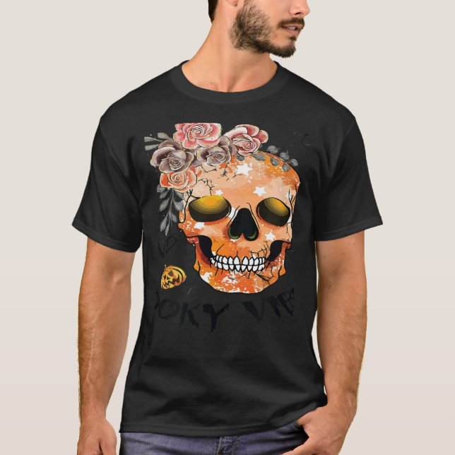 Thick thighs and spooky vibes Halloween T Shirt (Framsida)