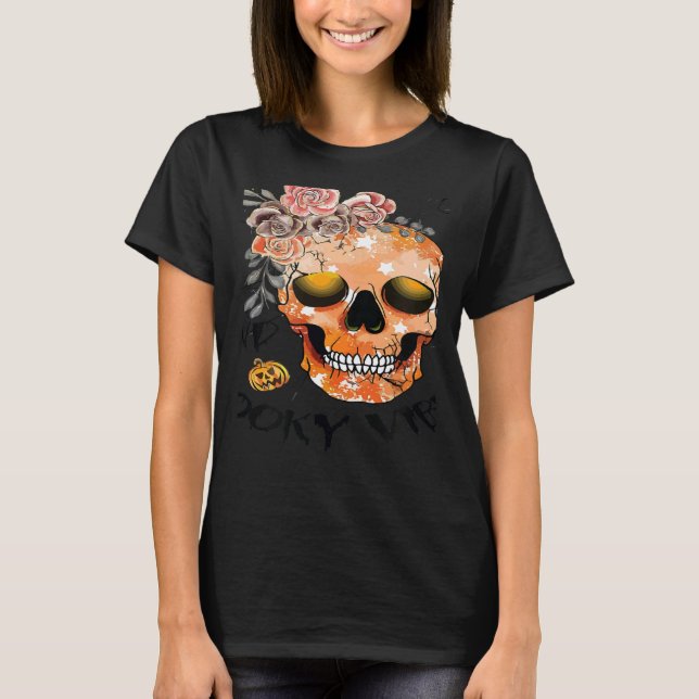 Thick thighs and spooky vibes Halloween T Shirt (Framsida)