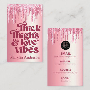 THICK THIGHS & KÄRLEK VIBES VALENTINES GLITTER DRI VISITKORT