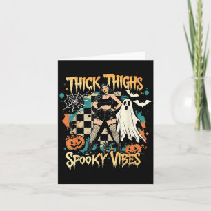 Thick Thighs Soky Vibes Funny Ghost Halloween Kort