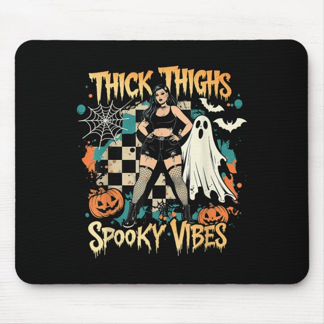 Thick Thighs Soky Vibes Funny Ghost Halloween Musmatta (Framsidan)