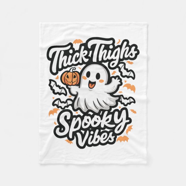 Thick Thighs Spooky Vibes Fleecefilt (Framsidan)