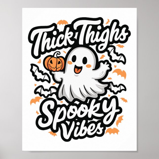 Thick Thighs Spooky Vibes Poster (Framsidan)
