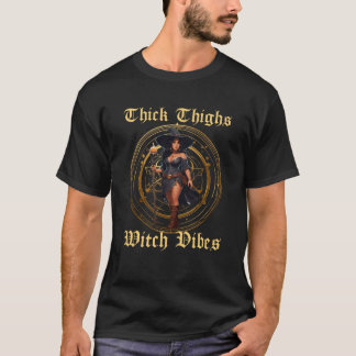 Thick Thighs Witch Vibes Halloween Latina Witch Sw T Shirt