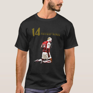 Thierry henry 14 on mörk red t shirt