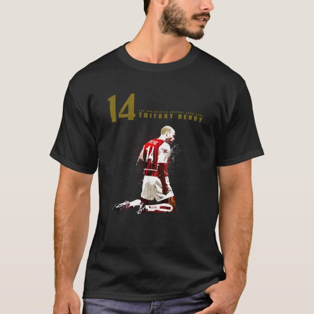 Thierry henry 14 on mörk red t shirt (Framsida)