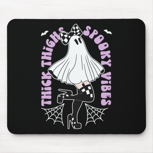 Thighs Spooky Vibes Cute Ghost Halloween Fladdermu Musmatta (Framsidan)