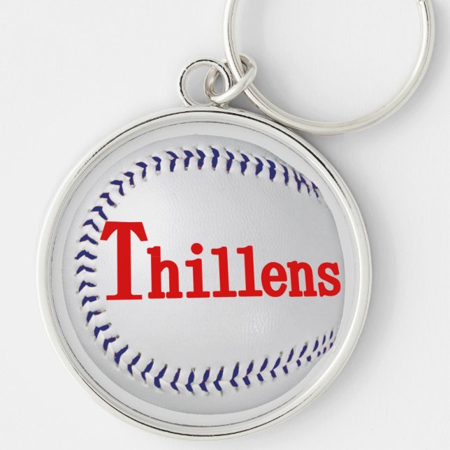 Thillens Stadium, Chicago, Illinois Rund Silverfärgad Nyckelring (Framsidan)