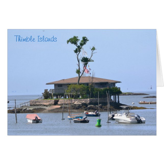 Thimble Island Notecard Hälsningskort (Framsidan Horizontal)