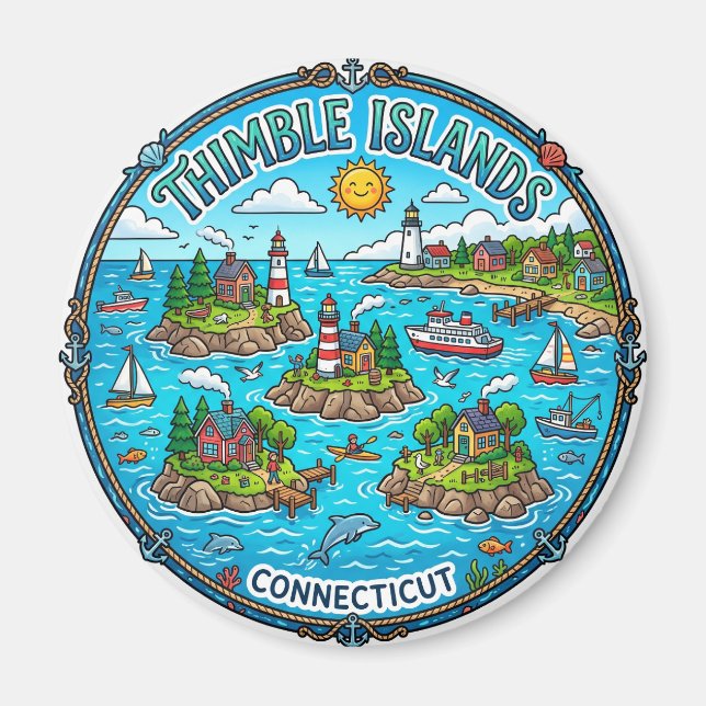 Thimble Islands, Connecticut Connecticut Magnet (Framsidan)