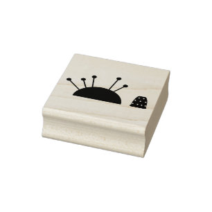 Thimble och Pincushion Rubber Frimärke. Stämpel