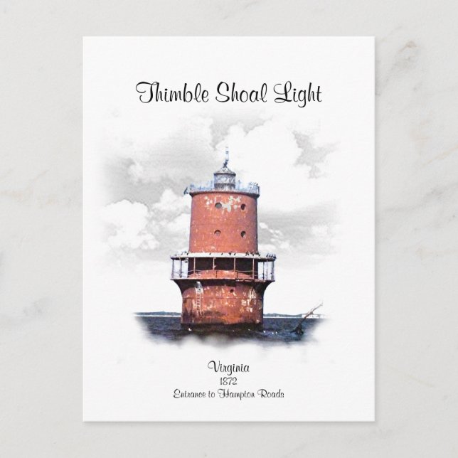 THIMBLE SHOAL LIGHT POSTCARD VYKORT (Framsida)