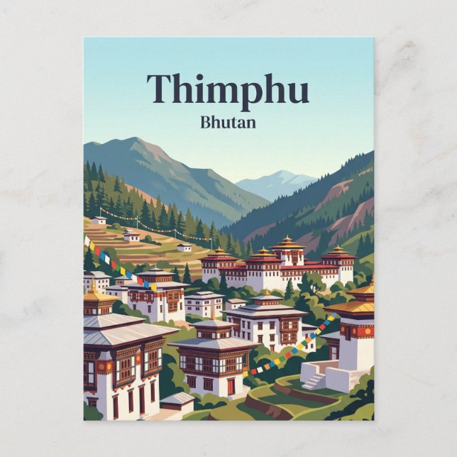 Thimphu, Bhutan Vykort (Framsida)