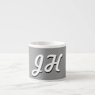 Thin Black & White Rand Initialer i återformat Espressomugg