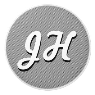 Thin Black & White Rand   Initialer i återformat Knopp