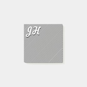 Thin Black & White Rand Initialer i återformat Post-it Block