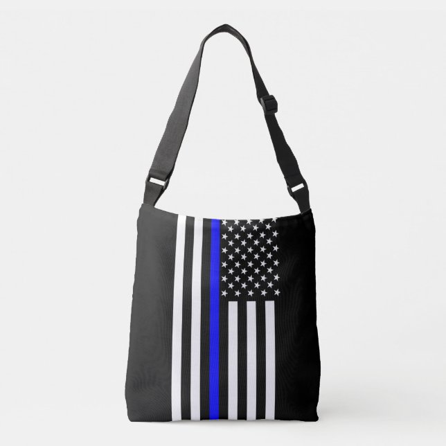 Thin Blue Line American Flagga Axelväska (Framsida)
