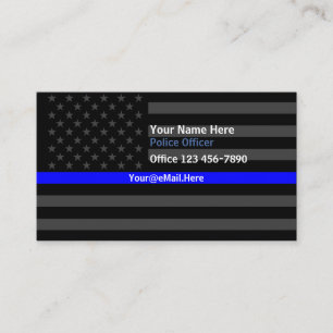 Thin Blue Line American Flagga Contact Visitkort