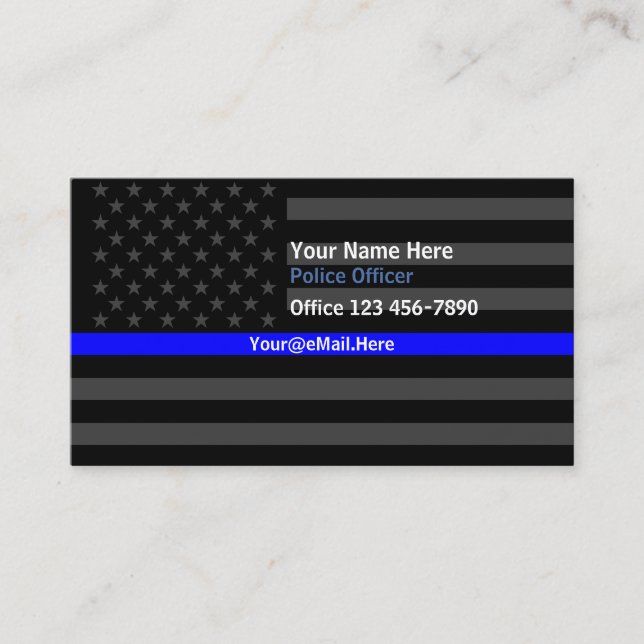 Thin Blue Line American Flagga Contact Visitkort (Framsida)