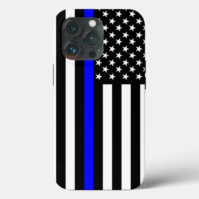 Thin Blue Line American Flagga Decor (Baksida )