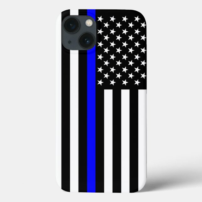 Thin Blue Line American Flagga Decor (Baksida)