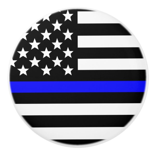 Thin Blue Line - American Flagga Knopp (Framsidan)