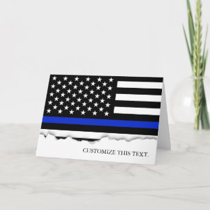 Thin Blue Line American Flagga Kort