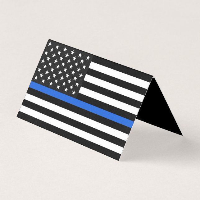 Thin Blue Line American Flagga Memorial Kort (Framsida)