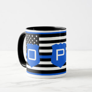 Thin Blue Line American Flagga PD-Anpassningsbar Mugg