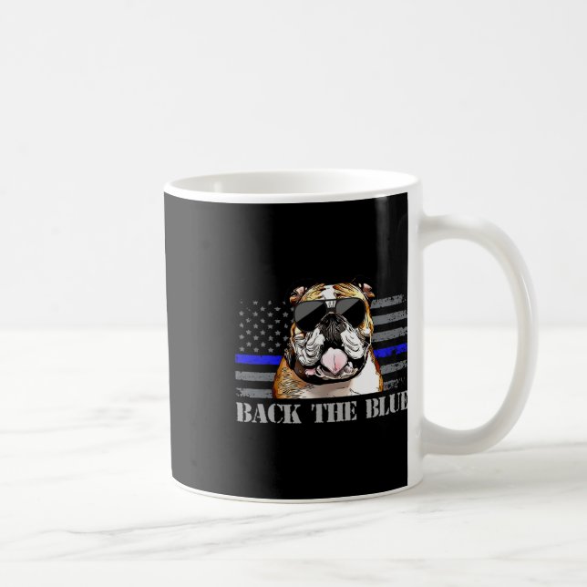Thin Blue Line American Flagga Police Hund Kaffemugg (Höger)