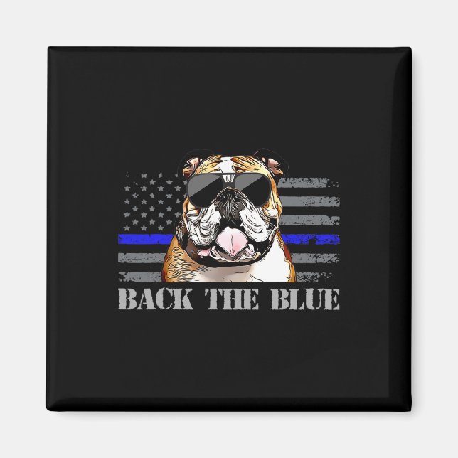 Thin Blue Line American Flagga Police Hund Magnet (Framsidan)