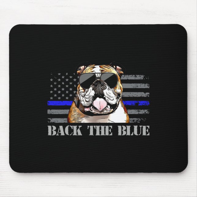 Thin Blue Line American Flagga Police Hund Musmatta (Framsidan)