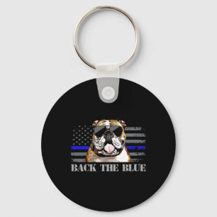 Thin Blue Line American Flagga Police Hund Nyckelring