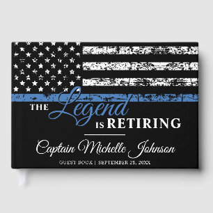 Thin Blue Line American Flagga Police Pension Gästböcker