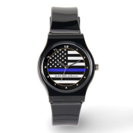 Thin Blue Line & American Flagga Police / USA offi Armbandsur