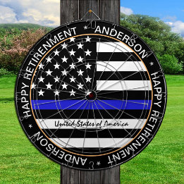 Thin Blue Line & American Flagga Police / USA offi Darttavla