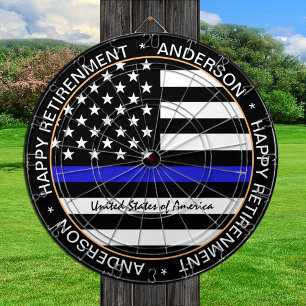 Thin Blue Line & American Flagga Police / USA offi Darttavla