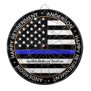 Thin Blue Line & American Flagga Police / USA offi Darttavla