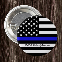Thin Blue Line & American Flagga Police / USA offi Knapp