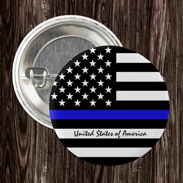 Thin Blue Line & American Flagga Police / USA offi Knapp (Skapare uppladdad)
